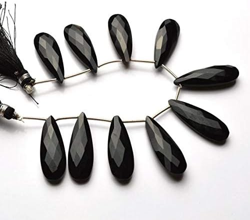 1 strand natural 6 inch long strand,superb black color chalcedony faceted big pear shape beads briolettes 28 to 29 mm