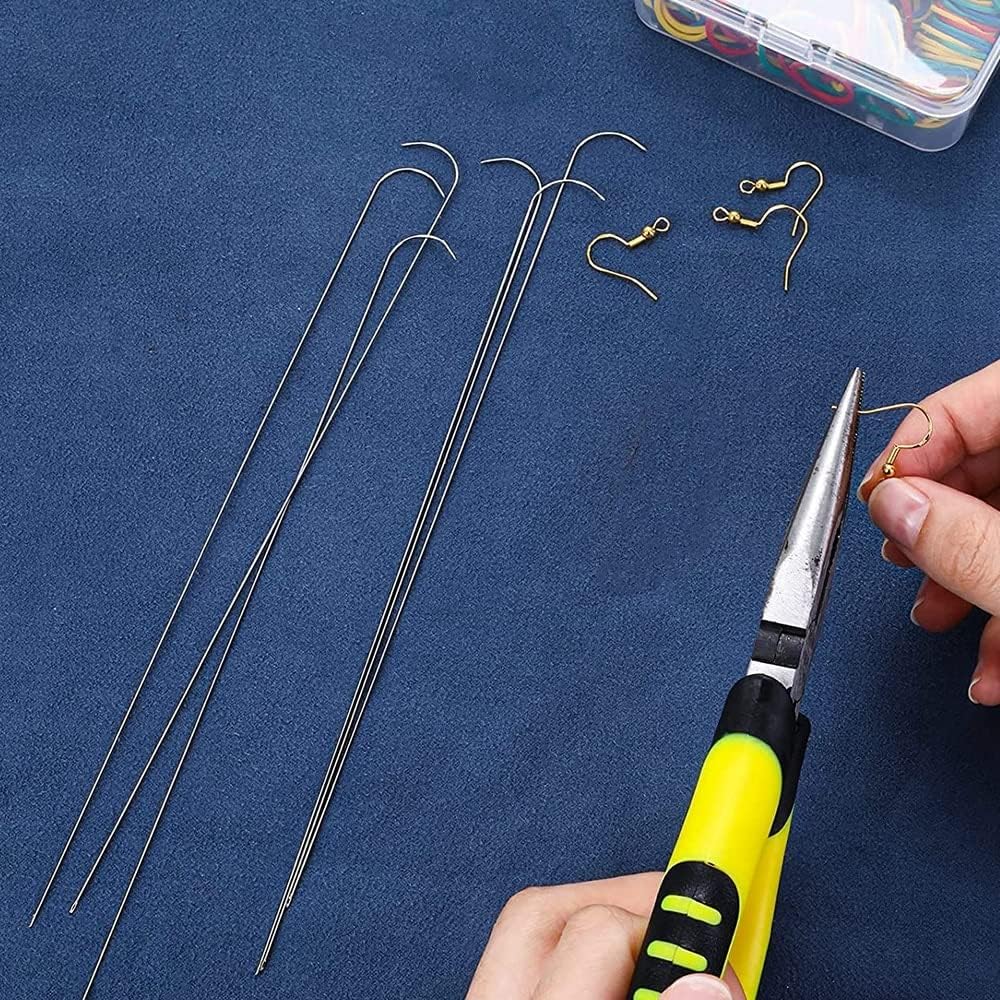 201PCS Stainless Steel Curved Needles Curved Beading Needle Bead Spinner Needles Loader String Bead Needle for Jewelry Making - (Color: 201Pcs)
