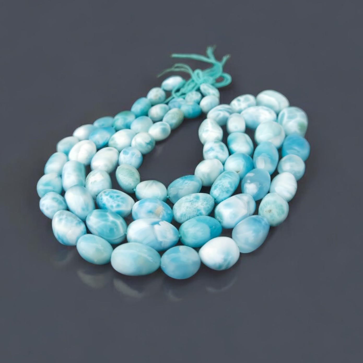 Natural Larimar Loose Tumble Beads, Larimar Smooth Beads, Larimar AAA+ Super Quality Larimar Tumble Gemstone Beads, Jewelry Making Craft by VGA GEMS