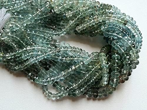 1 Strand Natural Moss Aquamarine Faceted Rondelle Beads, Moss Aquamarine Necklace, 8mm Beads, 14 Inch