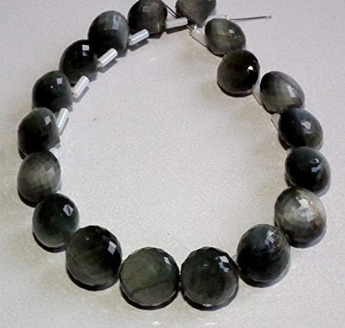 Natural Rare Grey Cats Eye Crysoberyl Micro Faceted Onion Briolette-9-10mm 18 Briolettes Code-HIGH-59238