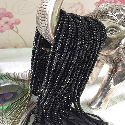 Black Spinel Coated Faceted Roundelle Beads,Black Mystic Beads,Black Spinel Beads for Necklace Making,Spinel Mystic Coated Beads,Black Spinel Faceted Beads,Micro Faceted Beads