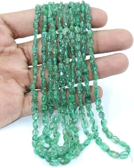 Russian Emerald Smooth Oval Shape Beads 4 * 6-5 * 7 mm Russian Emerald Oval Beads Natural Emerald Gemstone Emerald Loose Beads