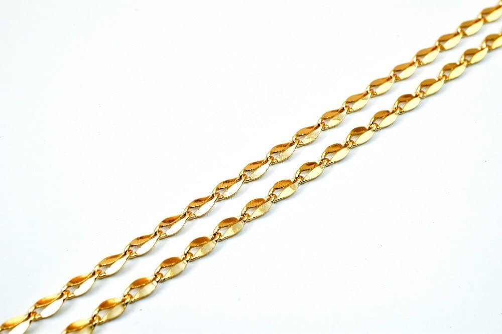 18K Pinky Gold Filled EP Chain Width 2.5mm Thickness 0.5mm Gold-Filled findings for Gold Filled Sold by Foot PGF21