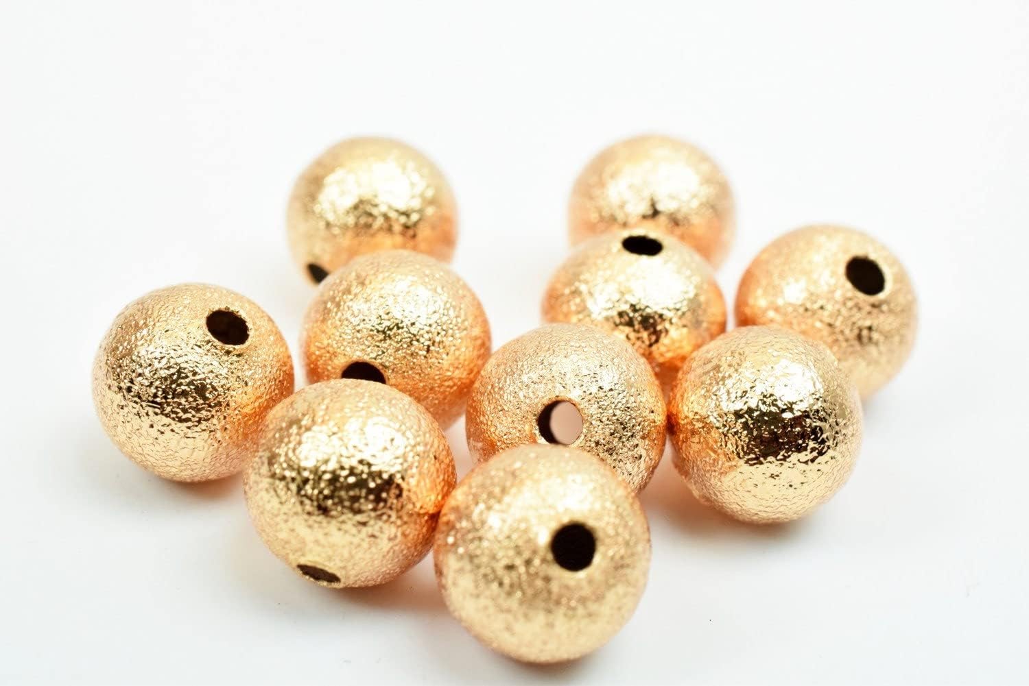 Beaded Jewelry 8mm Rose Gold Filled EP Stardust Round Ball Bead, Rose Gold Filled Spacer Findings GF3322R