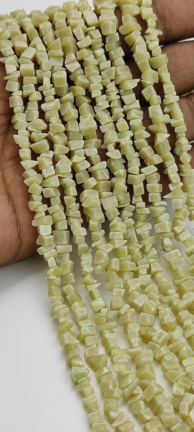 Hanumat Gems Lot of 2 Strand 34 Inches Strand,Cream Quartz Gemstone Uncut Chips Raw Beads,Smooth Raw Uncut Bead,Nuggets Beads,AAA Quality Uncut Chips Strand