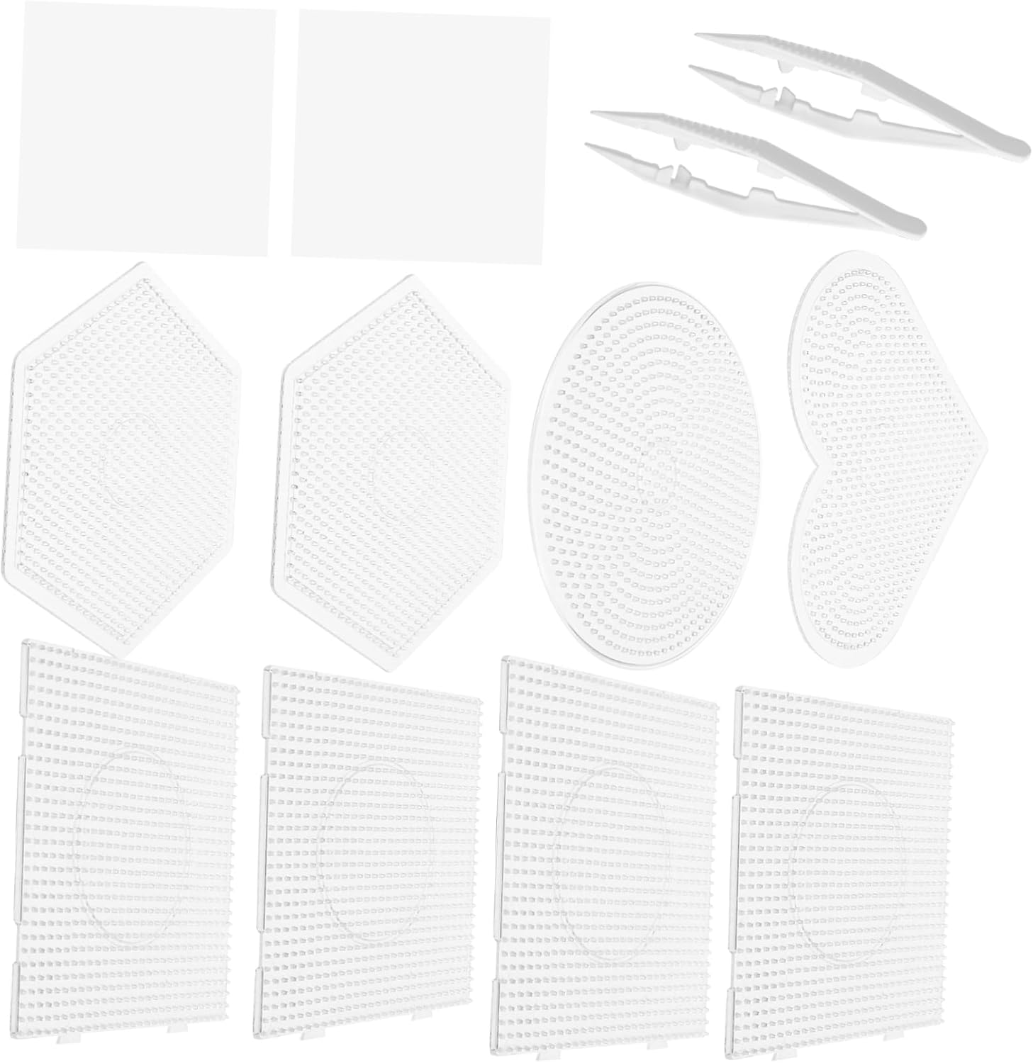 LALAFINA 4sets Large Fuse Beads Boards Plastic Pegboards Craft Beads Board Beading DIY Supplies