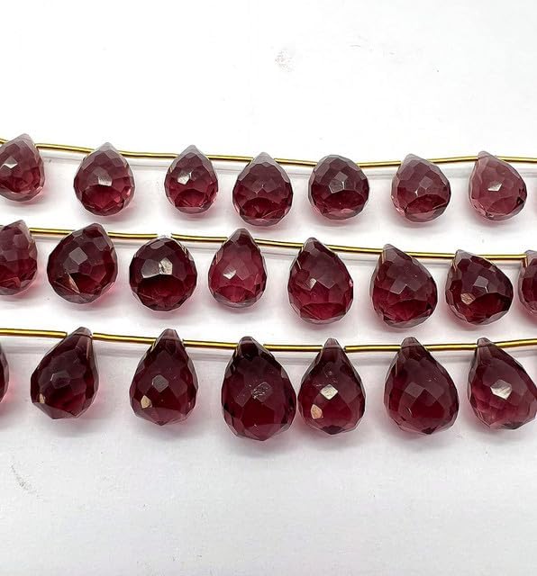 8 inches Natural Amethyst Beads Size 8x12-10x15mm Shape Drop Cut Faceted Making, Beading & Craft Supplies lot of 25 Strands CHIK-STRD-97454