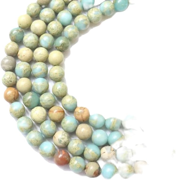13 inch Strand of Natural gem Dark Aqua Terra Jasper, 10 mm Round Smooth Beads for DIY Jewelry Making. | Beads_03743