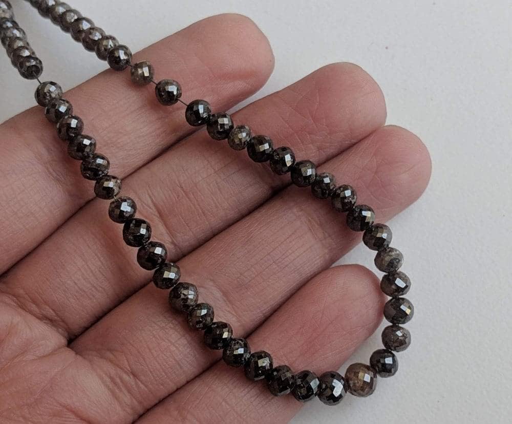 3.8-4.5mm Brown Faceted Diamond Balls, Sparkling Brown Faceted Diamond Beads, Brown Diamond For Necklace (2Pcs To 10Pcs Options) - PPD315, 3.8-4.5 MM