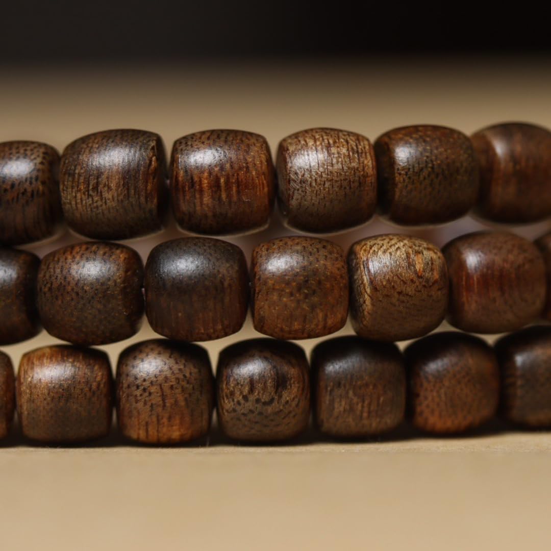 Fusen Red Clay Agarwood Aquilaria Hand-Stranded Prayer Beads Multi-Circle 8mm*108 Beads Barrel-Shaped Beads Floral Honey Aroma Cool Sweet Sinking Grade