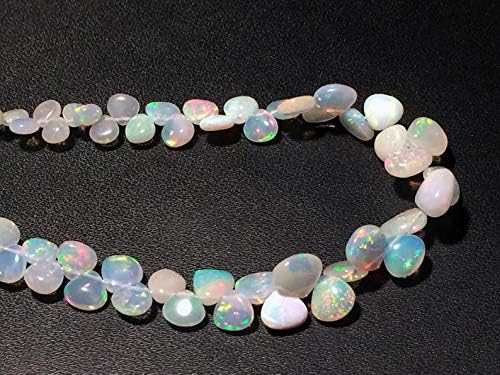 Ethiopian Welo Opal Plain Heart Briolettes, Beautiful Ethiopian Opal Beads, Opal Necklace, 4-7mm, 8 Inch, 42 Pcs