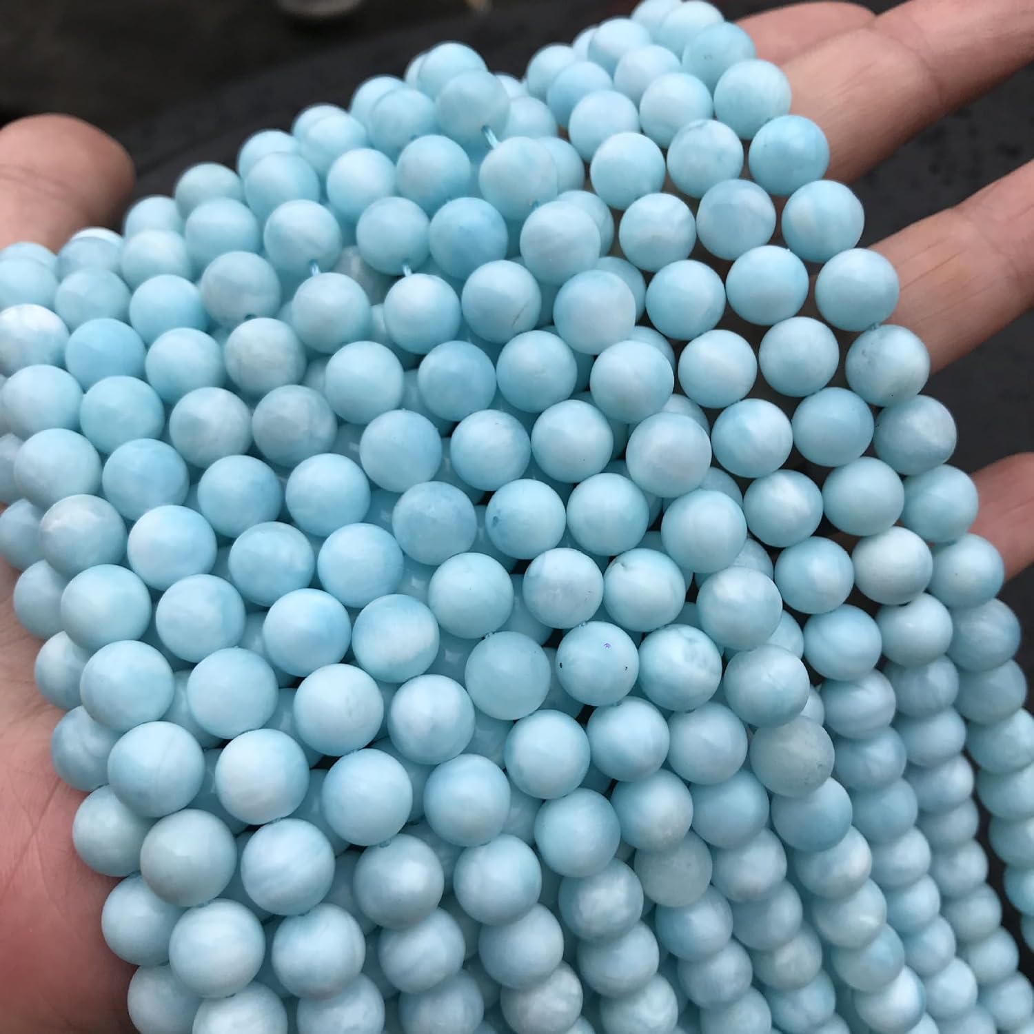 GENERIC Hanhtatsu, AAAAA Ocean SEA Stone Round Loose Spacer Beads Strand Size for Jewelry Making Bracelets - (Color: Blue/Item Diameter: 12mm)