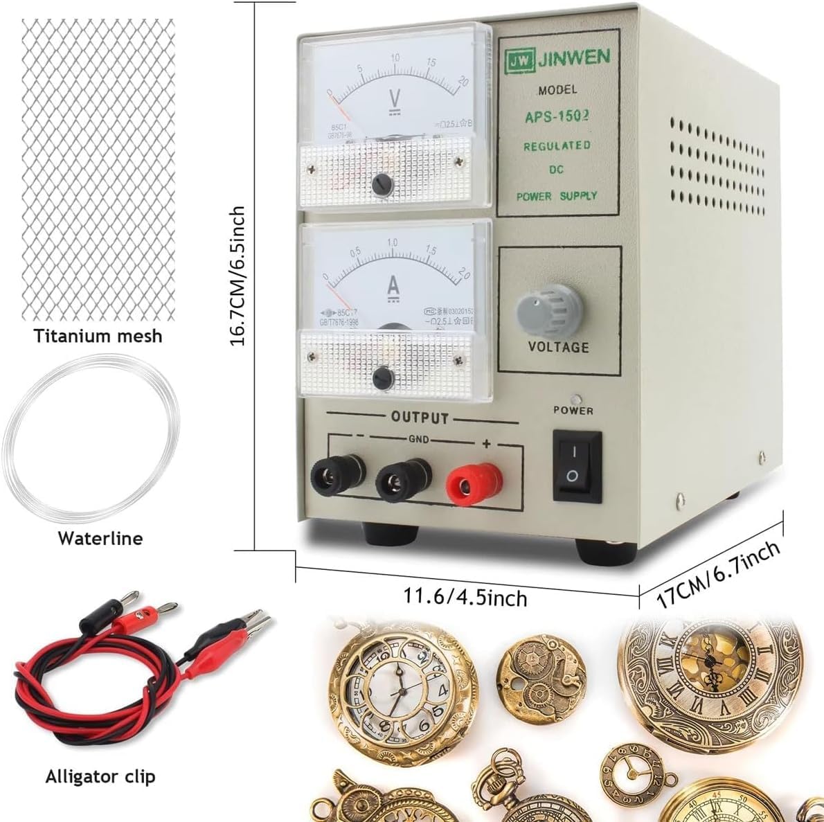 Jewelry Silver Gold Plating Kit, Portable Gold Plating Machine, Golds and Silver Electroplating Equipment Tools, with Conductive Wire,for Car Logos/Metal