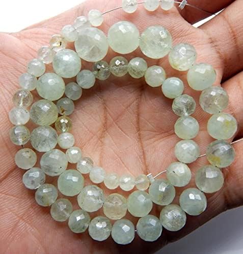 Aquamarine Faceted Ball Beads Round Shape Size 10x5.mm 9
