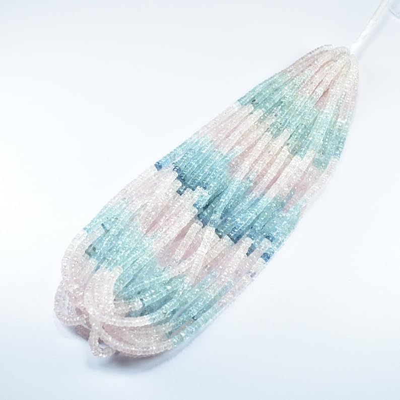 Natural Aquamarine tyre faceted Beads 4.5-5mm 18 inch long string jewelry making gemstone beads for necklace bracelet