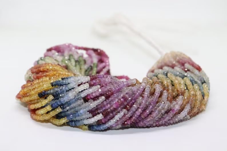 Multi Sapphire Faceted Rondelle Beads 2.5 mm Multi Rainbow Beads Multi Sapphire Beads Wholesale Beads 10 Strands Lot Multi Sapphire Beads