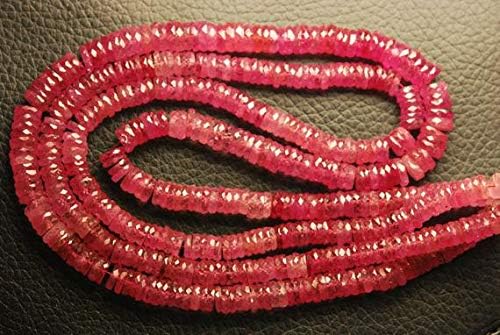 4 inch Strand Natural Pink Sapphire 5-5.5 mm rondelle Faceted Beads for Jewelry -