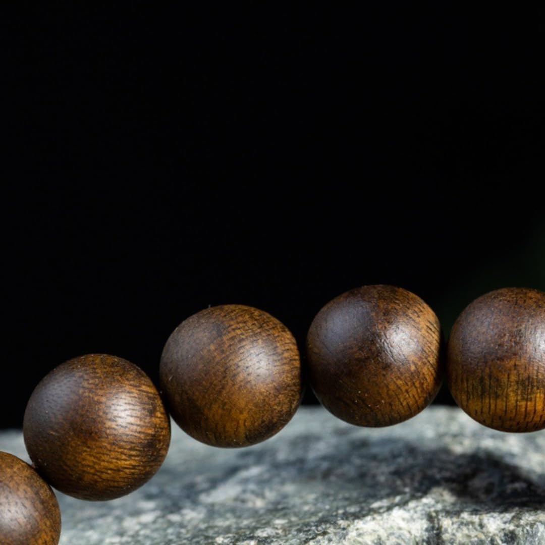 Natural Wild Fusen Red Earth Agarwood Aquilaria Hand-Stranded Beads Single Strand 12mm*17 Beads Honey-Sweet Cool Aroma Sinking Grade