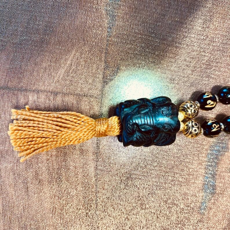 Natural Green Tiger's Eye 6mm 108 Mala Beads, Spiritual, Meditation Beads, Reiki, Japa Mala, Buddhist Prayer Beads, Yoga Bracelet, healing beads LKMALA-RRGU-3866