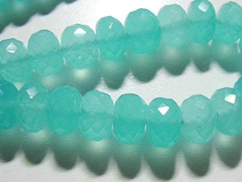 Blue Chalceny Big Faceted Rondelle, 8-8.5x5-5.5mm, 4 Inch Long Strand Code-HIGH-62211