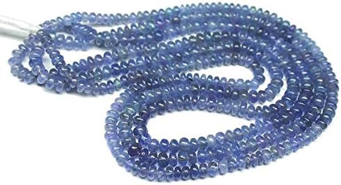 1 strand violet tanzanite rondelle smooth 16'' long strand gemstone beads, jewelry supplies for jewelry making, bulk beads, for meditation jewellery gemstone size 5mm