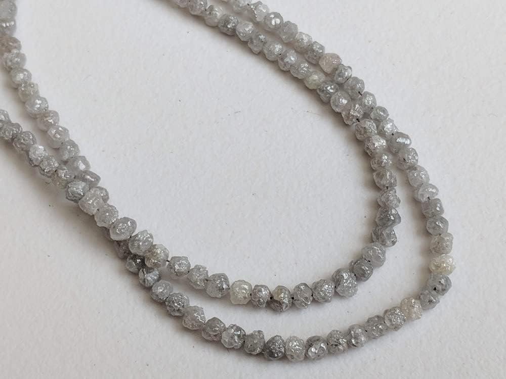 2.5-3mm Natural Round Gray Raw Diamond Beads, Rough Diamond Rondelle Beads, Gray Diamond Beads, Diamond For Jewelry (4IN To 16IN) - PPD172, 2.5-3 MM Approx.