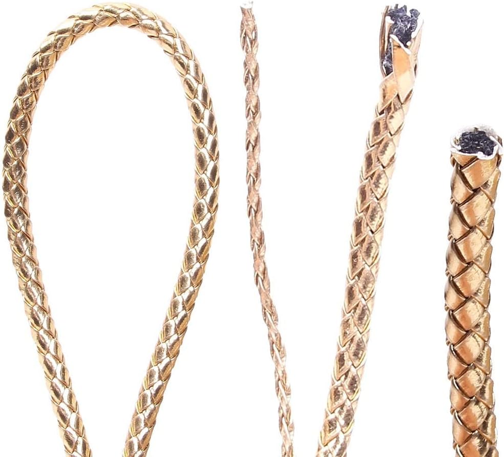 5m/100m Round Leather Cord String, DIY Necklace Bracelet Making Finding, Gold/Silver Braided PU Rope Jewelry Accessories, 1pcs (Color : Gold, Size 12mm 100m)(Silver,12mm 100m)