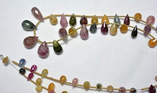 Multi Sapphire Gemstone Beads, Natural Sapphire Faceted Tear Drops Beads, Gemstone for Jewelry, 6x4mm - 6x15mm, 23 Inches Strand Code-HIGH-31168