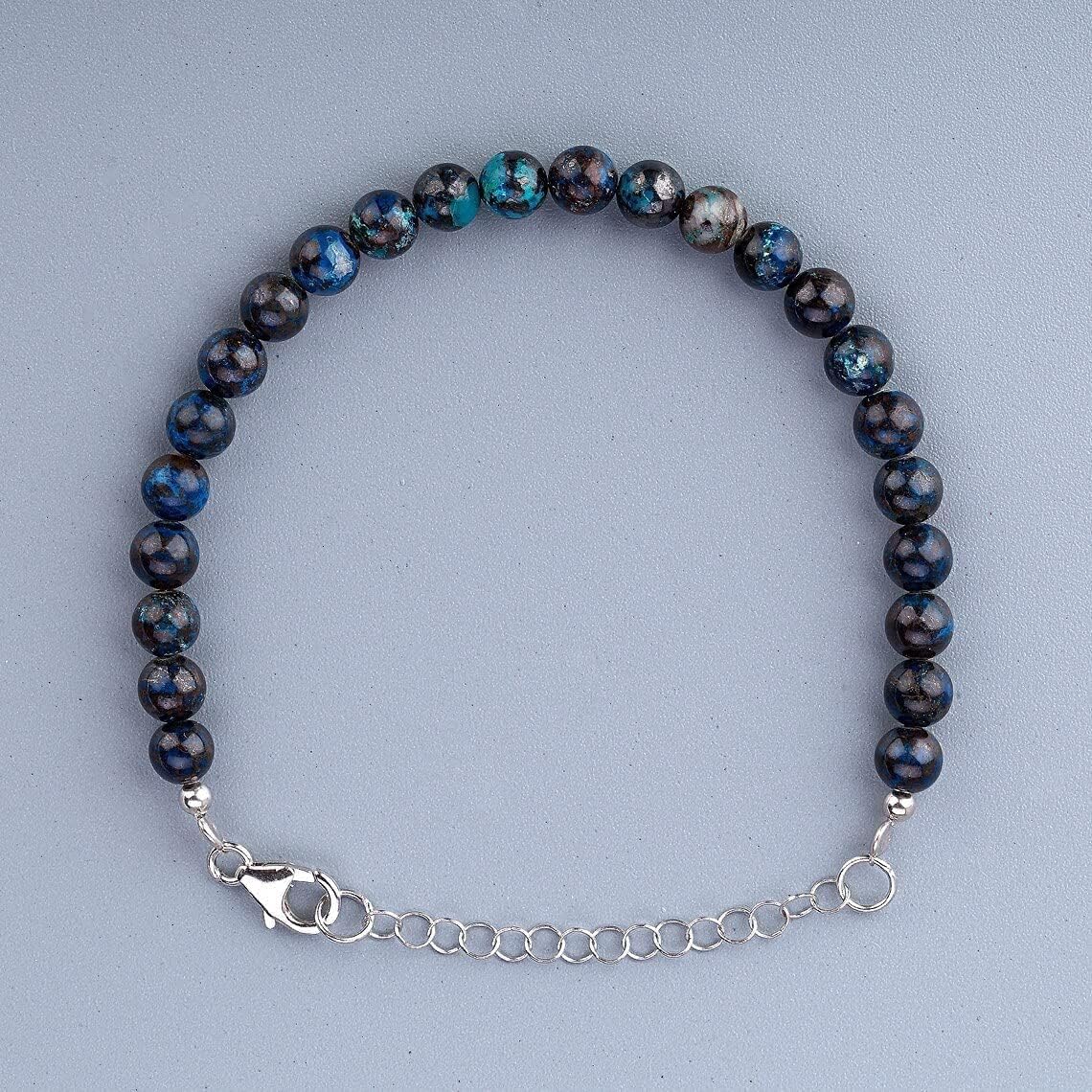 Kashish Gems & Jewels Chrysocolla Gemstone Bracelet, Stone Bracelets, Crystal Beads, Crystals for Jewelry Making, Stones Beads, Bracelet Beads 6 mm Round Smooth