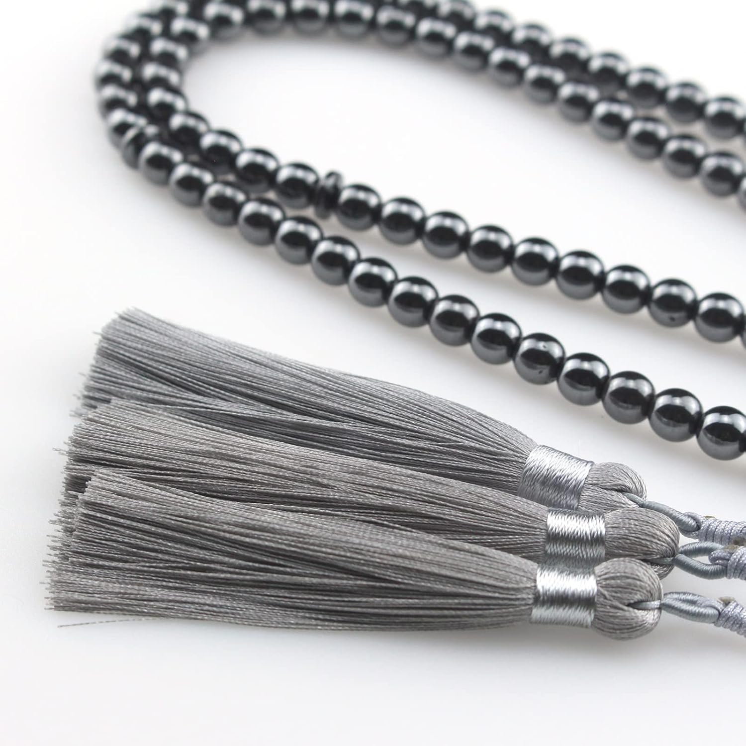 Muslims Islamic Dhikr Tasbeeh 99 Tasbih Prayer Beads, Hematite Beads with Tassel