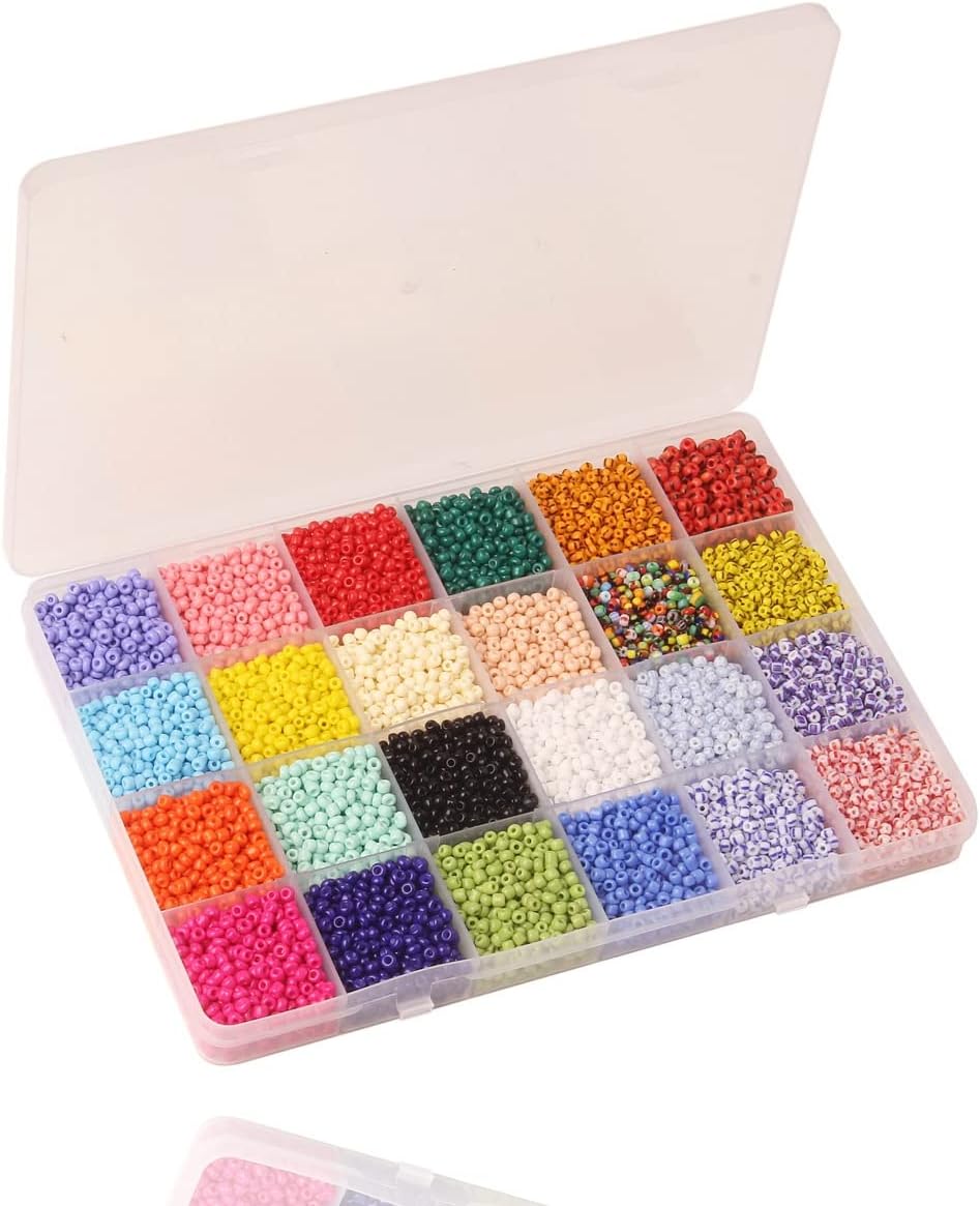 LUYILA Round Acrylic Letter Glass Seed Beads Set for Bracelet Jewelry Making Bulk Needlework DIY Accessories Kits (Size : 3MM)