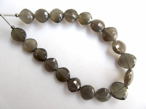 BEADS GEMSTONE Natural Grey Moonstone Cushion Shaped Kite Shaped Faceted Beads, 7mm To 10mm Beads, Grey Moonstone 7.5 Inch Long Strand. Code-HIGH-50256