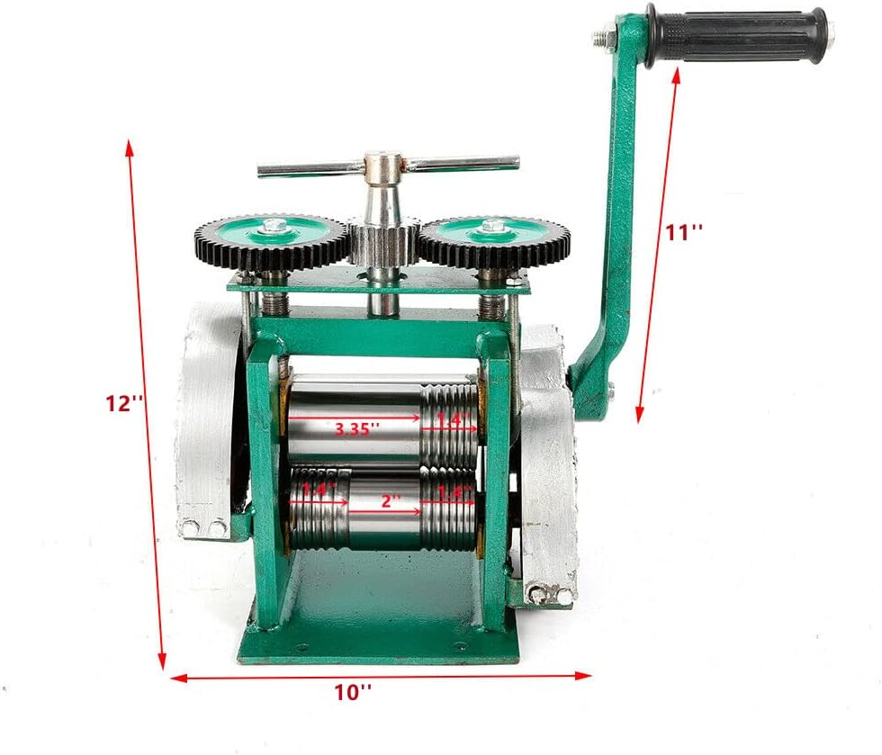 HYYKJ-US Rolling Mill 3.3'' Manual Combination Rolling Mill Machine DIY Jewelry Making Presser Roller Gear Ratio 1:4 Hand Crank Jewelers Jewelry Craft Press Tool