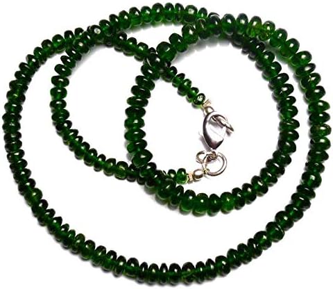 Super Rare Natural Chrome Diopside Smooth Rondelle Beads 18