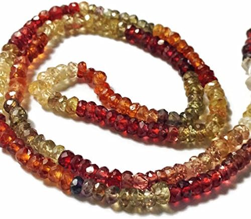 13 inch natural beads strand of 3.25-3.5mm faceted rondelle multi spinel gemstone beads for DIY jewelry - necklace, bracelet, earring, ring.