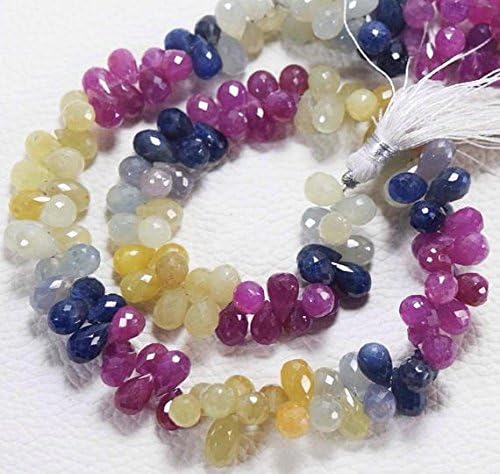 sapphire multi sapphire multi color faceted drops beiolette jewelry 10 * 6 mm size