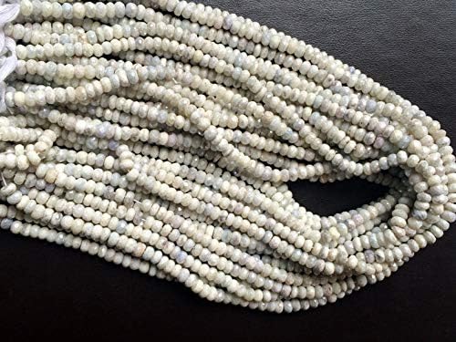 14 inch Strand Natural White Sapphire 5.5 mm rondelle Faceted Beads for Jewelry - White Sapphire Coated Faceted rondelle Beads, Sapphire Beads, White Sapphire Necklace, 5.5mm, 14 inch Strand