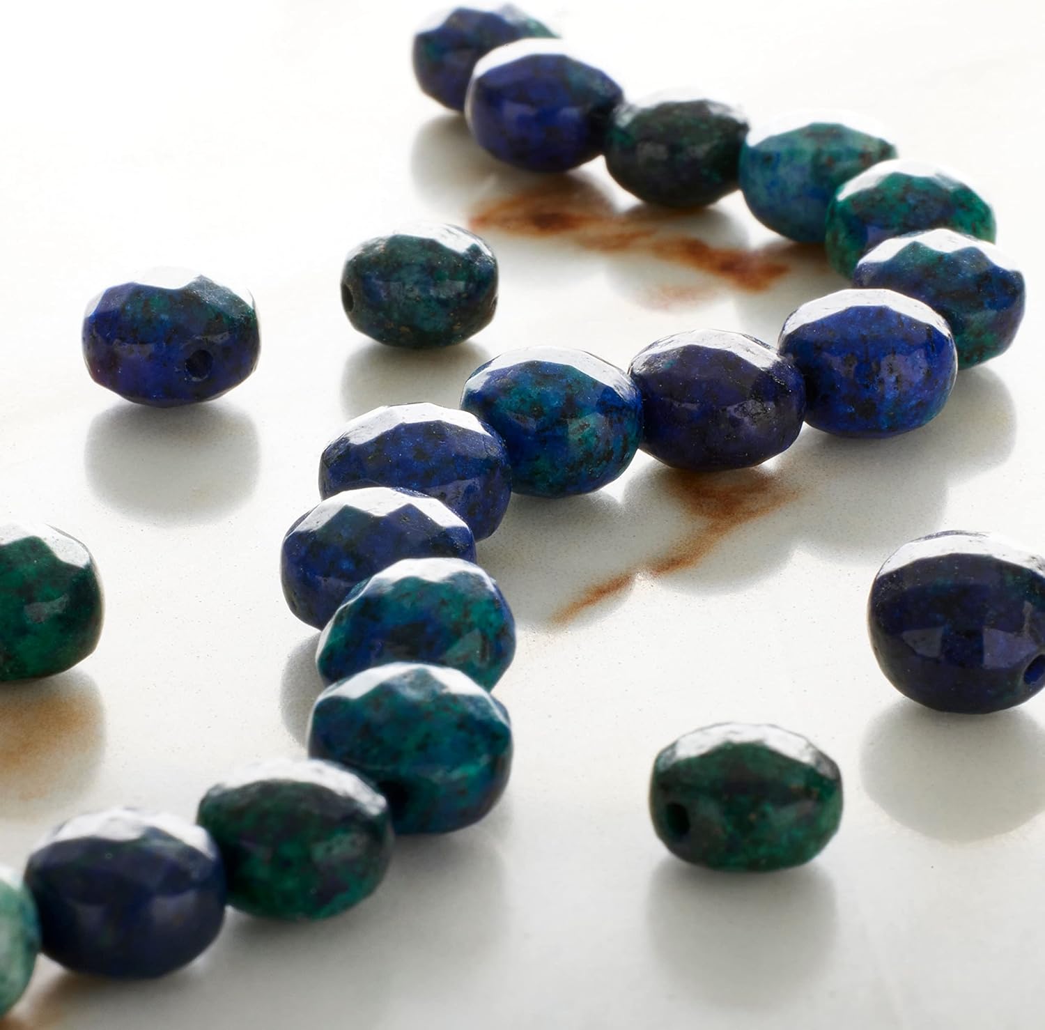 Bead Landing Blue Chrysocolla Faceted Coin Beads, 8mm, 12 Pack
