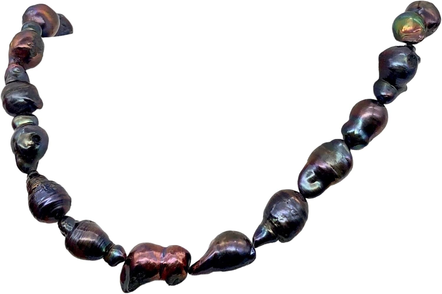 Amazing! Each Pearl one of a Kind Black Peacock Fireball Pearl Strand for Jewelry Making