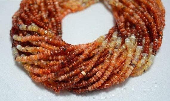 10 Strands 3mm Fire Opal Bead, Mexican Fire Opal, Plain Opal Beads, Mexican Opal Rondelles Beads, 13 Inches