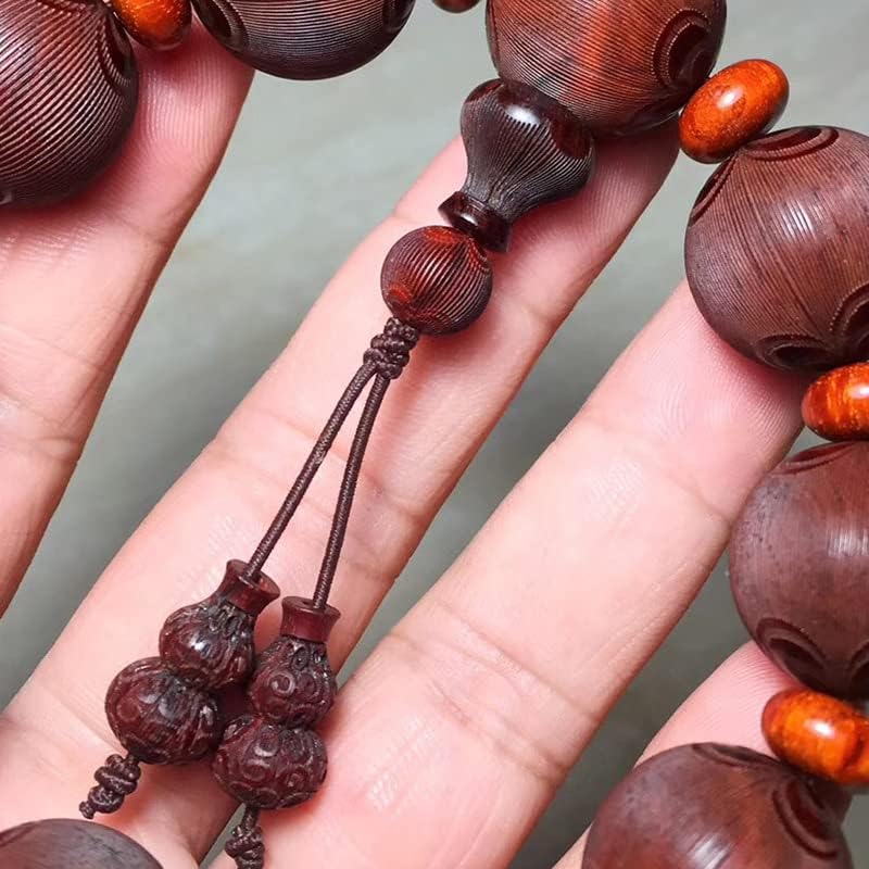 小叶紫檀1.8 * 10颗高油密 雕刻梅花珠佛珠手串念珠 搭配算盘珠隔片(小叶紫檀雕刻梅花珠)