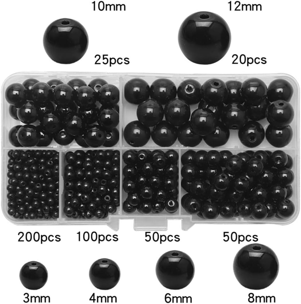 Round Beads Smooth 3/4/6/8/10/12MM Gl Loose Beaded Beading Jewerly Making Charms Bracelets Accessories (Color : A, Size : One Size)