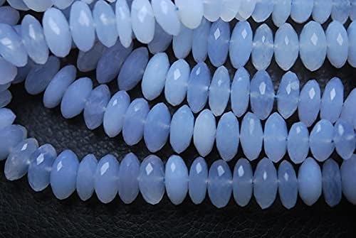 13 inch Strand of Natural gem Chalcedony, 9-11mm rondelle Faceted Beads for DIY Jewelry Making. | Beads_03414