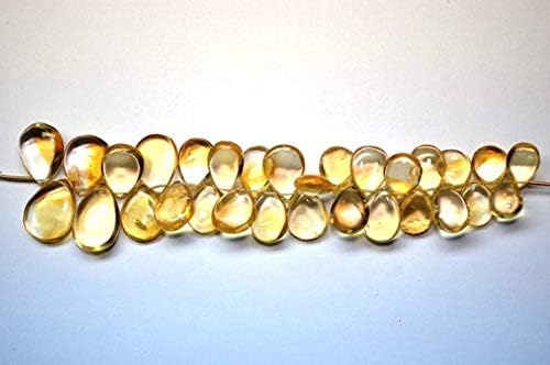 6 Inch 265 Cts 9x14-16x20mm Natural Citrine Smooth Pear Shape Briolette Beads Strand Code-HIGH-59702