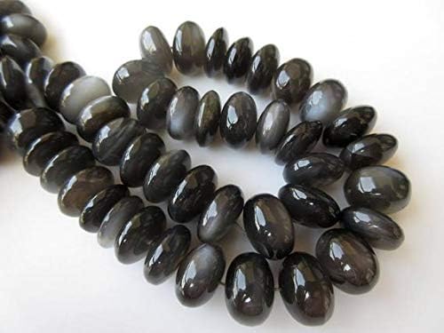 Natural AAA Grey Moonstone Smooth Rondelle Beads, 17mm to 22mm 7 Inch Long Strand. Code-HIGH-49049