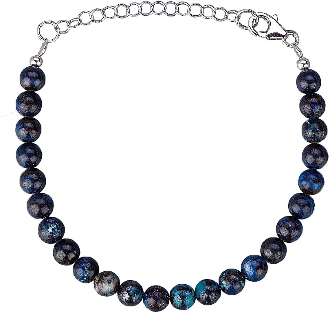 Kashish Gems & Jewels Chrysocolla Gemstone Bracelet, Stone Bracelets, Crystal Beads, Crystals for Jewelry Making, Stones Beads, Bracelet Beads 6 mm Round Smooth