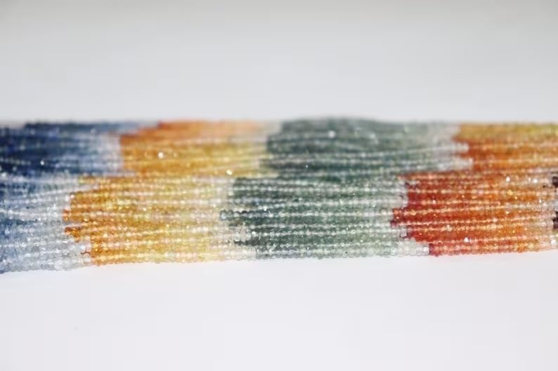Multi Sapphire Faceted Rondelle Beads 2.5 mm Multi Rainbow Beads Multi Sapphire Beads Wholesale Beads Sapphire Multi Beads
