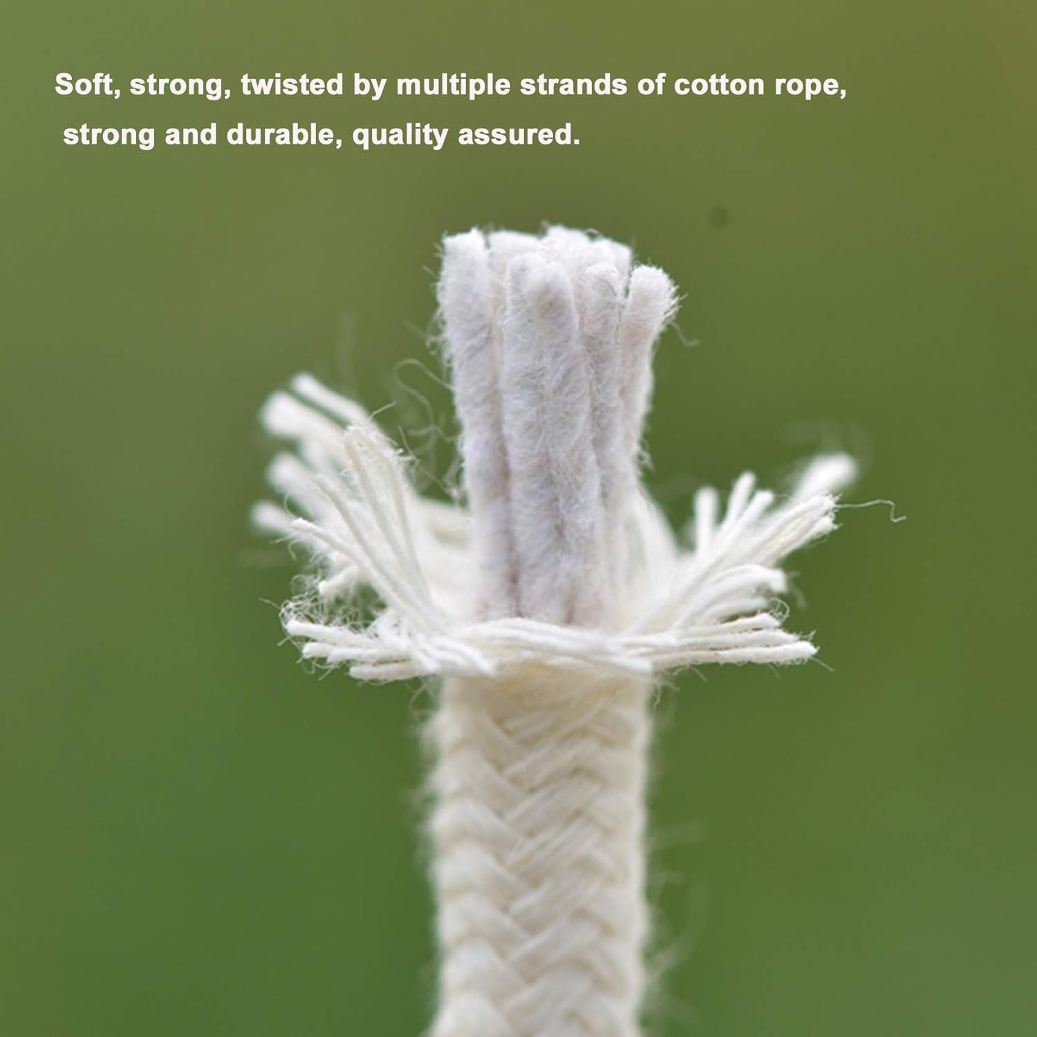 Cotton String Ball, Elastic cord, thread beading string,Macrame Cotton Rope 100M,Macrame Cord Soft Strong,Twisted Core-spun Rope,Multifunction Hand-woven Clothesline Binding Rope Flagpole Rope,White-5