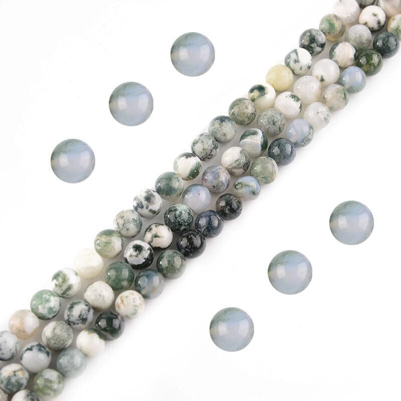 Natural Treeline Agate Stone 25 Strand Loose Beads DIY Jewelry Making CHIK-STRD-87108